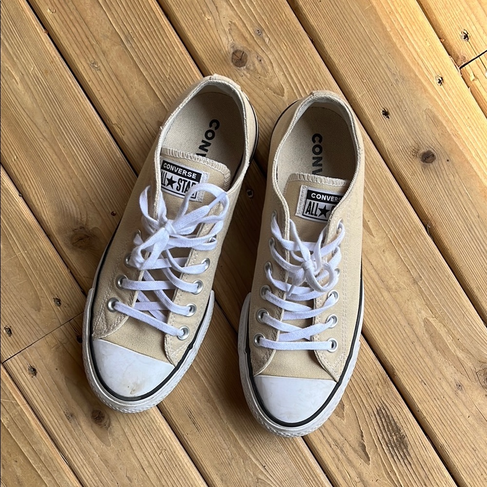 Converse Beige and White Sneakers